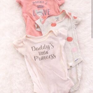 Unbranded Pink & Cream Girls' Short-Sleeve Onesie Set - Daddy's Little Princess
